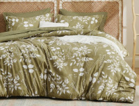 Bedsure 7-Piece Queen Bed in a Bag - Reversible Flroal & Plant Pattern Printed with Comforter, Sheets, Pillowcases & Shams, 89GSM $299