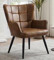 George Oliver Modern Mid Century Accent Chair with Backrest & Metal Legs, Wingback Barrel Chair for Living Room Bedroom Home Office Vanity Room New In Box $299