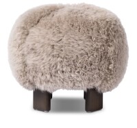 Four Hands Alma Ottoman - Taupe Mongolian Fur $699