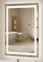 Ivy Bronx UL Certified Bright Front & Back LED Bathroom/Vanity Mirror - Dimmable Anti-Fog Tempered Glass with 3-Color Adjustment, 24" x 36" New In Box $299