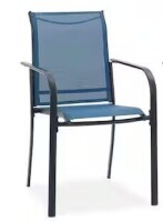 Vicllax Stackable Outdoor Dining Chair with Breathable Fabric for Garden and Poolside in Blue New In Box $299