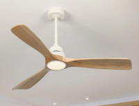 Wrought Studio&trade; Karlena 52'' Modern Farmhouse Dimmable Ceiling Fan with LED Lights and Remote Control 3 Colors 6 Speeds Reversible Noiseless DC Motor New In Box $399