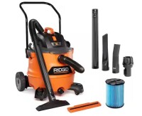 RIDGID 16 Gal. 6.5 Peak HP NXT Shop Vacuum Wet Dry Vac with Cart, Fine Dust Filter, Hose and Accessory Attachments HD1800 On Working $299