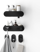 Zenna Home Adhesive Shower Caddy Baskets and Hooks Set, 5-Piece Bathroom Organizers and Storage, Shower Shelves and Hooks, No Drilling, Bathroom Accessories for Shower Storage, Matte Black New In Box $79