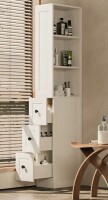 Ebern Designs Bathroom Tall Thin Storage Cabinet with 3 Adjustable Shelves $299
