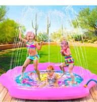 Splashie Princessea Emma Outdoor Splash Pad for Kids (70 Inch) &mdash; Inflatable Sprinkler Mat with Wading Pool NEw in Box $39