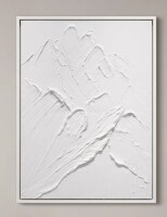 Empire Art Direct Mountain Majesty Heavily Textured Hand Painted White Framed Canvas Wall Art, 40'' H X 30'' W New in Box $399