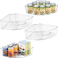 iDesign Clear Plastic 1/4 Wedge Bin, 4-Pack | Corner Lazy Susan Cabinet, Kitchen Cabinet Organizer New In Box $89