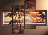 Santin Art-Splendour-Modern Canvas Art Wall Decor Floral Oil Painting Wall Art Size:12x12inchx2pcs,8x24x2pcs New In Box $199