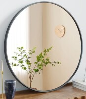 JIONJOY 30 x 30 inch Metal Round Wall Mirror- Black New In Box $199