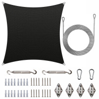 ColourTree Reinforced Super Ring Square Shade Sail, 12'x12' New In Box $299