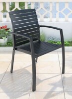 Winston Porter Moriya Aluminum/Plastic Outdoor Stackable Dining Armchair $299