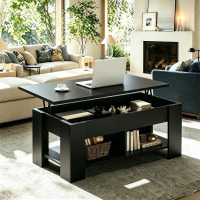 Millwood Pines Sparta Lift Top Extendable Coffee Table With Storage, Black, New in Box $399