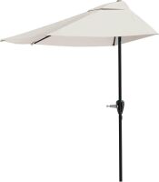 Pure Garden 9' Half Patio Umbrella, Outdoor Shade with Easy Crank, Small Canopy for Balcony, Table, or Deck (Champagne), New in Box $299