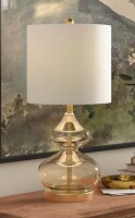 Wade Logan Ayube Ellipse Curved Gourd Glass Table Lamp New In Box $299