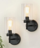 Breakwater Bay (Set Of 2 ) Mosca Brushed Nickel Bath Sconce Wall Light with Glass Shade for Toilet, Hallway, Staircase, Living Room, Bathroom Dining Room-10.2'' H X 3.93'' W New In Box $299