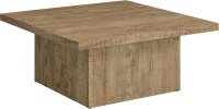 Coaster Home Furnishings Zetta Square Cocktail Living Room Coffee Table Engineered Eco-Friendly Wood Look Laminate Veneer Rustic Farmhouse Mango Brown 708068 New In Box $299