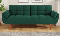 HOMEWELL 75.39 in. Futon Sofa Bed, Convertible Upholstered Couch Sleeper With Reclining Sleeper Split Tufted Back New In Box $399