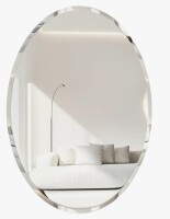 Wrought Studio&trade; Minimalist Frameless Oval Decorative Wall Hanging Mirror Silver Vanity Mirror, 30" x 40" New In Box $199
