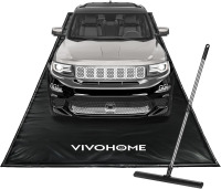 VIVOHOME Containment Mat (7'9" x 18') with Stay Put Corner, PVC Garage Floor Mat, Heavy Duty Garage Parking Mat with a Squeegee, Black $199