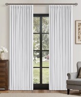 Latitude Run&reg; Two-layer Design 100% Blackout Memory Trained Pinch Pleated Farmhouse Linen Curtains for Dining Living Room Bedroom 2 Panels, 102cm x 229cm New In Box $199