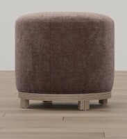 Ebern Designs Mid-Century Modern Swivel Ottoman with Wood Base New In Box $399