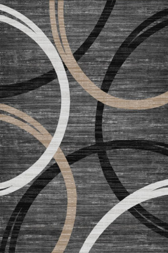 Wrought Studio&trade; Modern Wave Curve Machine Washable Rectangle 8' x 10' Area Rug in Black $399