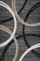 Wrought Studio&trade; Modern Wave Curve Machine Washable Rectangle 8' x 10' Area Rug in Black $399