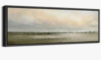 IDEA4WALL Muted Green Sunrise French Country Landscape Rustic Neutral Large Framed Canvas Print Wall Art Work, 20"H x 60"W New In Box $299