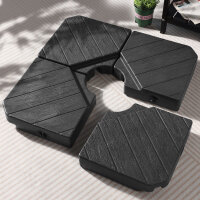 Arlmont & Co. 4 PCS Cantilever Offset Patio Umbrella Base, 180 LBS Capacity Heavy-Duty Weight Stand Cantilever Umbrella Stand with Water or Sand Filled New In Box $299