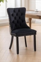 Gecheer Classic Velvet Dining Chair, High-Back Tufted Solid Wood Frame with Nailhead Trim, Black & Patterned Suitable for Living Rooms, Kitchens New In Box $299