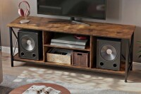 17 Stories Nectaria 55" TV Stand for 65 Inch TVs with Open Shelves, Industrial TV Console with Adjustable Storage Shelf, Entertainment Center with Sturdy Frame for Living Room and Bedroom $399