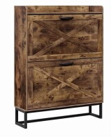 HomGarden Hidden Shoe Storage Cabinet with 2 Flip Drawers, Adjustable Shelf Narrow Shoe Organizer for Entryway, Rustic Brown Similar to Picture New In Box $299