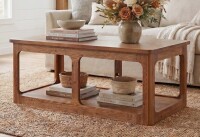 XDYZ 47.24" Solid Wood Coffee Table, Rectangle Center Table With Storage For Living Room $299