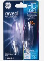 GE Reveal HD+ Dimmable Light Bulb 2 pk New In Box