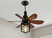 17 Stories 20" Farmhouse Socket Ceiling Fan With Light Kits And Remote Control $199