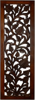 Benjara 12" L Hand Crafted Mango Wood Wall Panel, Rectangle Shape, Brown Finish, Leaves and Scroll Work Motif, Decorative Wall Art for Living Room, Bedroom, Entryway and Home Decor Accent New In Box $79