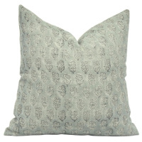 Fabdivine Natural Linen Block Print Pillow Cover Boho Decorative Throw Cushion, Zippered Super star- 20X20 Inch New In Box $199