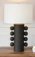 Mercer41 Izzey 26.75" H Sculptural Orb Ceramic Table Lamp with Drum Shade New In Box $299