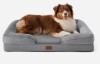 Bedsure Orthopedic Bolster Dog Sofa Bed with Removable Cover, Grey, Large $99