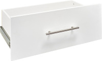 ClosetMaid SuiteSymphony Wood Closet Drawer, Add On Accessory, Modern Style, For Storage, Closet, Clothes, 25&rdquo; x 10&rdquo; Size for 25 in. Units, Pure White/Satin Nickel New In Box $199