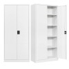Fesbos L103 Metal Garage Storage Cabinet with 2 Doors and 4 Adjustable Shelves, 71 Inches Tall White Steel Locking Tool Cabinet New $299