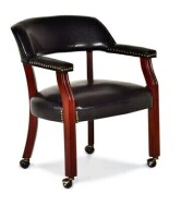 Steve Silver Tournament Arm Chair w/Casters, Black New in Box $599