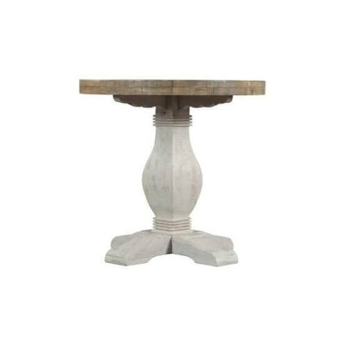 Martin Svensson Home Napa 25 in. H White Stain and Reclaimed Natural Round End Table New in Box $399