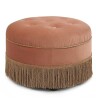 Jennifer Taylor Home Yolanda Midcentury Peach Orange Velvet Round Ottoman New in Box $299