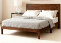Furnulem Wooden Bed Frame King Size, Wood Bedframe with Solid Headboard,King Platform Bed with 12 Wood Slats Support, No Box Spring Needed, Easy Assembly (King) in Box $499
