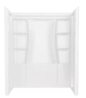 Delta Classic 500 60 in. W x 73.25 in. H x 32 in. D 3-Piece Direct-to-Stud Alcove Shower Surrounds in High Gloss White $699