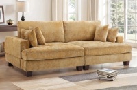 Dycanpo 3 Seater Sofa with Pillow, 88" Upholstered Yellow Couch Yellow New $1299