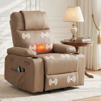 Latitude Run Power Lift Recliner Chair For Elderly With Massage & Heat, Pu Leather Electric Recliner With 160&deg; Adjustable Recline -Brown New in Box $899