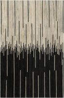 Unique Loom Cowhide Leather 5' x 8' Black White Area Rug New $999